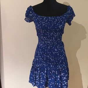 Blue Ruffle Mini Dress